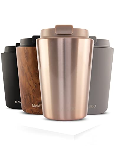 MAMEIDO Thermobecher 350ml, 470ml & 700ml - dichter Kaffeebecher to go aus Edelstahl doppelwandig isoliert, auslaufsicher - Coffee to go Becher warmhaltend (Rosé Quartz, 0,35l) von MAMEIDO