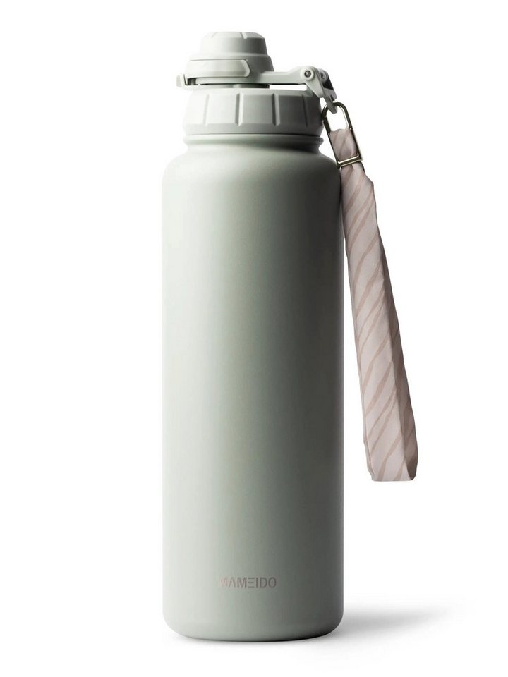 MAMEIDO Thermoflasche, mit 2-in-1 Deckel, Strohhalm und Handschlaufe in 500 ml, 700 ml & 1,2l von MAMEIDO