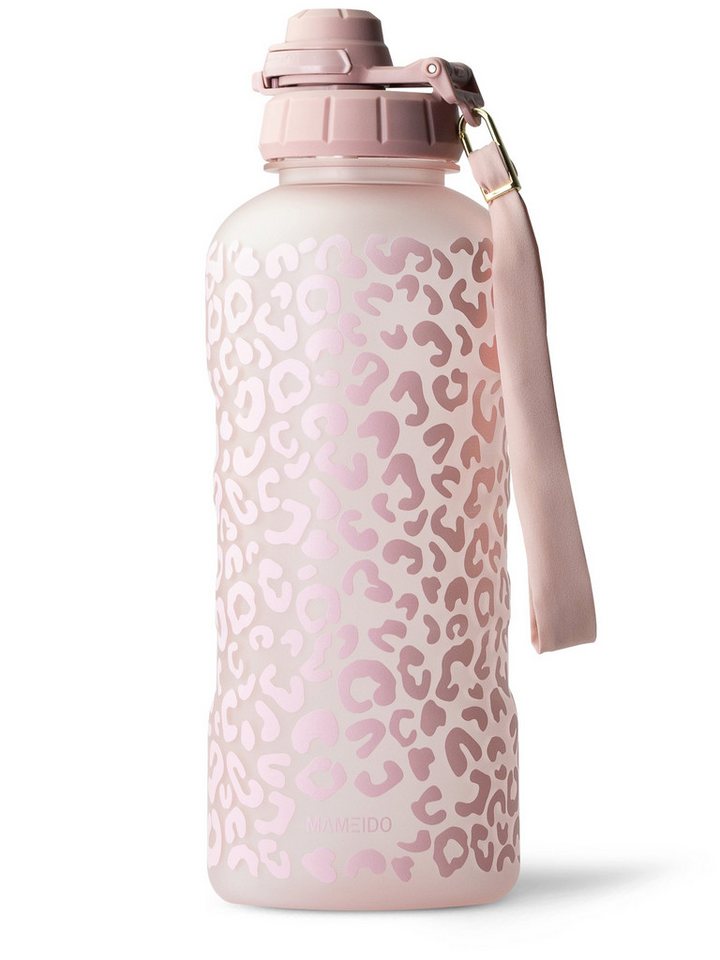 MAMEIDO Trinkflasche, mit 2-in-1 Deckel, Zeitmarkierung, Handschlaufe in 0,5l, 1l, 1,5l & 2l von MAMEIDO
