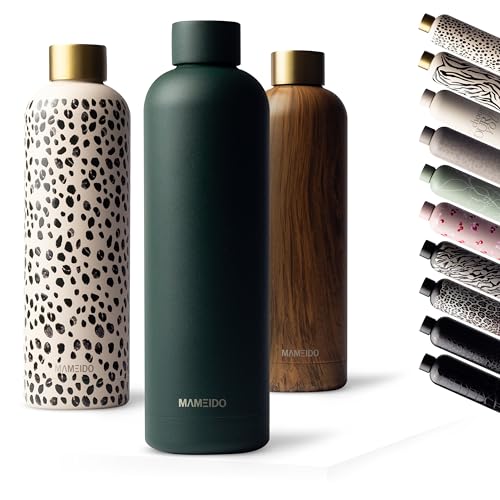 MAMEIDO Trinkflasche Edelstahl 750ml, auslaufsichere Thermosflasche, Kohlensäure geeignet, BPA frei, Isolierflasche 12h heiß & 24h kalt (Velvet Pine, 0,75l) von MAMEIDO