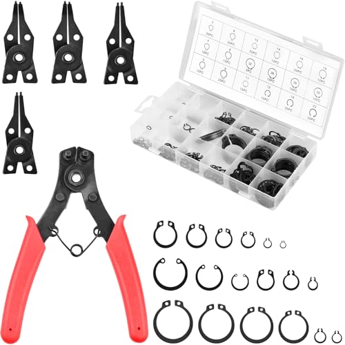 MAMIELIZ 304 Stück 4-in-1 Sprengringzangen Set Rutschfester GriffSicherungsringzange Set mit 260-teiligem Sprengring Set 2 mm bis 32 mm Seegerring Sortiment MAMIELIZ 304 Stück 4-in-1 Sprengringzangen Set Rutschfester GriffSicherungsringzange Set mit 260-teiligem Sprengring Set 2 mm bis 32 mm Seegerring Sortiment von MAMIELIZ