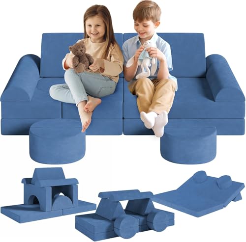 Spielsofa Kindersofa mit 15PCS Modul,Modulare Kinderspielcouch,Kindersofa aus Schaumstoff Bausteine,Spielsofa für Kinder & Kindersessel,Kuschelecke im Kinderzimmer,zum Spielen,Kreativsein,Schlafen von MAMIZO