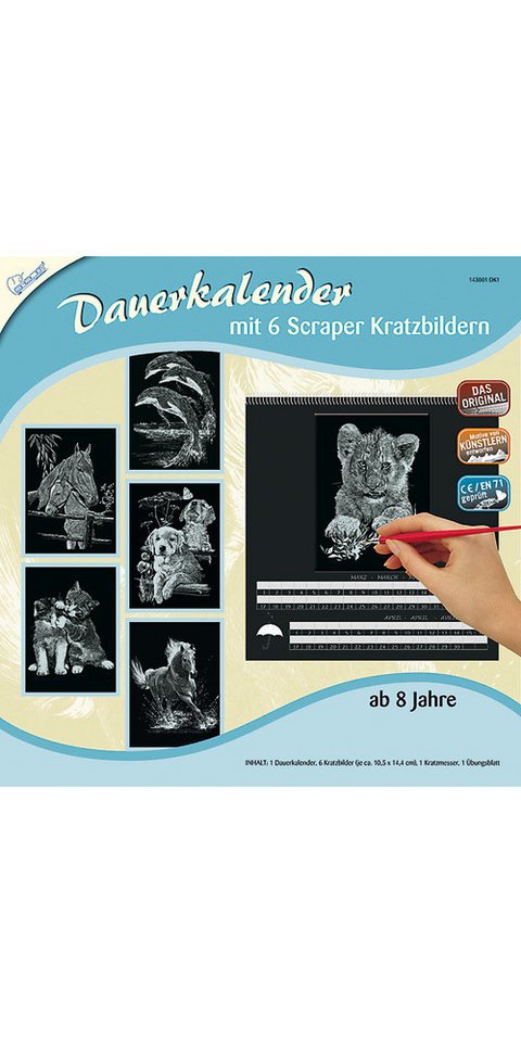 MAMMUT Spiel und Geschenk Kunstdruck Scraper Dauerkalender, Tiere von MAMMUT Spiel und Geschenk