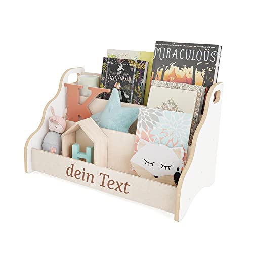 MAMOI® Personalisierte bücherregal mit Namen für Kinder, Bücherkiste für kinderzimmer, Book Shelf, Buchregal, Wandregal kinderregal, Kinderbücherregal aus Holz, Kindermöbel für Kind von MAMOI