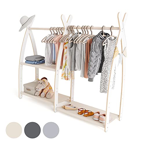 MAMOI® Kleiderstange Baby Kinderzimmer | Kinderkleiderstange 106x95x32cm / 53x95x32cm | Kinder Kleiderständer Baby | Garderobenständer | Baby Garderobe | Kindergarderobe | 100% ECO | Made in EU von MAMOI