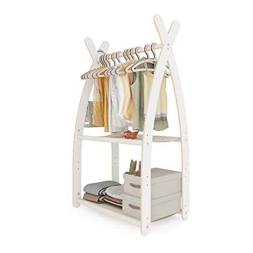 MAMOI® Kleiderstange Baby Kinderzimmer | Kinderkleiderstange 106x95x32cm / 53x95x32cm | Kinder Kleiderständer Baby | Garderobenständer | Baby Garderobe | Kindergarderobe | 100% ECO | Made in EU von MAMOI