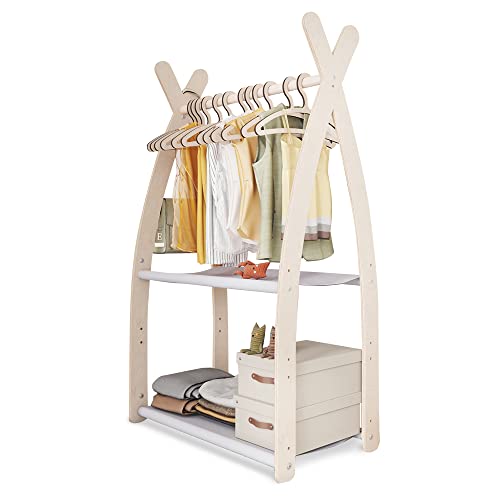 MAMOI® Kleiderstange Baby Kinderzimmer | Kinderkleiderstange 106x95x32cm / 53x95x32cm | Kinder Kleiderständer Baby | Garderobenständer | Baby Garderobe | Kindergarderobe | 100% ECO | Made in EU von MAMOI