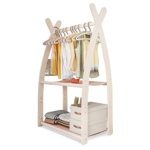 MAMOI® Kleiderstange Baby Kinderzimmer | Kinderkleiderstange 106x95x32cm / 53x95x32cm | Kinder Kleiderständer Baby | Garderobenständer | Baby Garderobe | Kindergarderobe | 100% ECO | Made in EU von MAMOI