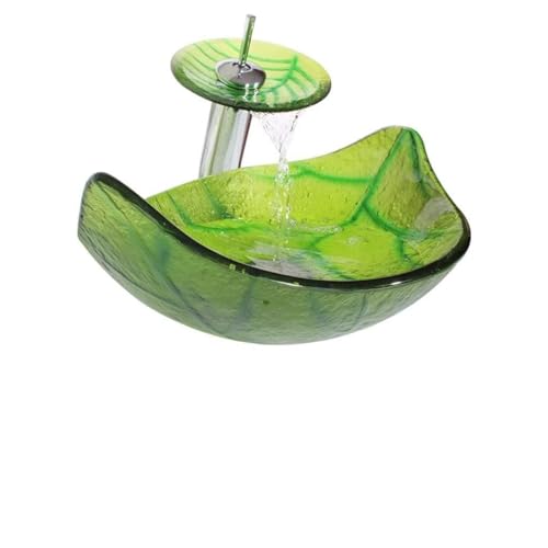 Badezimmer Waschbecken Blattform Badezimmer Glas Waschtisch Waschbecken über Theke Waschbecken Kunst Glaswaren Waschbecken Badezimmer Gefäß Waschbecken von MANAFEEL