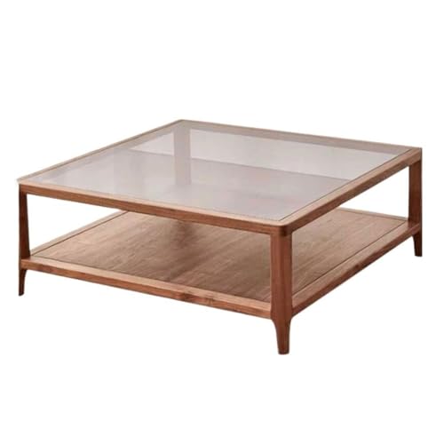 Couchtisch Holz Teetisch Chinesischen Stil einfache Glas Teetisch Wohnzimmer Home Moderner Teetisch Kaffeetische für das Wohnzimmer(85cm) von MANAFEEL