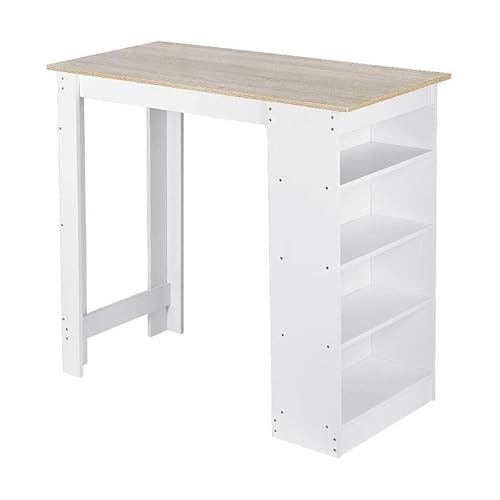 MANAFEEL Bartische, nordische moderne Bartheke für Zuhause, Wohnzimmer, Küche, Büro, multifunktionale Bartheke mit 4-stöckigem Regal zur Aufbewahrung, hoher Kneipentisch (A) von MANAFEEL