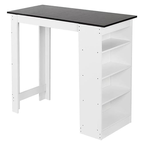 MANAFEEL Bartische, nordische moderne Bartheke für Zuhause, Wohnzimmer, Küche, Büro, multifunktionale Bartheke mit 4-stöckigem Regal zur Aufbewahrung, hoher Kneipentisch (B) von MANAFEEL