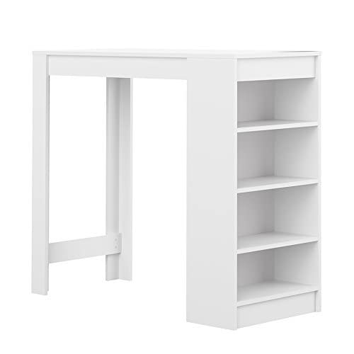MANAFEEL Bartische, nordische moderne Bartheke für Zuhause, Wohnzimmer, Küche, Büro, multifunktionale Bartheke mit 4-stöckigem Regal zur Aufbewahrung, hoher Kneipentisch (D) von MANAFEEL
