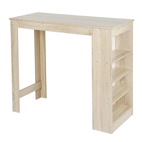 MANAFEEL Bartische, nordische moderne Bartheke für Zuhause, Wohnzimmer, Küche, Büro, multifunktionale Bartheke mit 4-stöckigem Regal zur Aufbewahrung, hoher Kneipentisch (E) von MANAFEEL