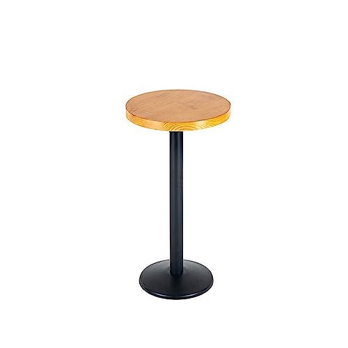 Stehtische Lässige hohe Tische und Stühle aus Metall, einfacher Bar-Industriestil, Kleiner runder Tisch, Retro-Bartisch und Stühle aus massivem Holz Hoher Kneipentisch(A) von MANAFEEL
