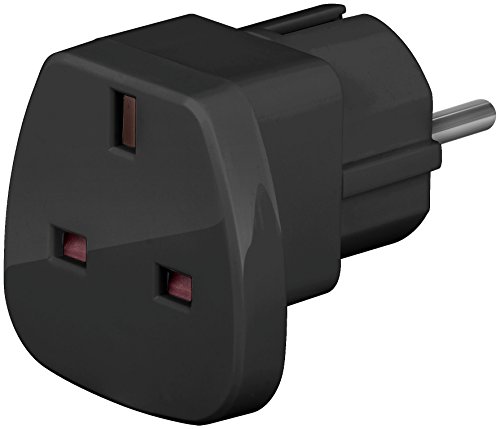 MANAX Reiseadapter UK auf Schutzkontakt CEE 7/7 schwarz - 3 Stück von MANAX