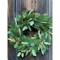 Vorbestellung | Weihnachtskranz Handgebunden Türkranz Herbstdeko Adventskranz Deko Haustür Naturkranz Moos von MANAflowers