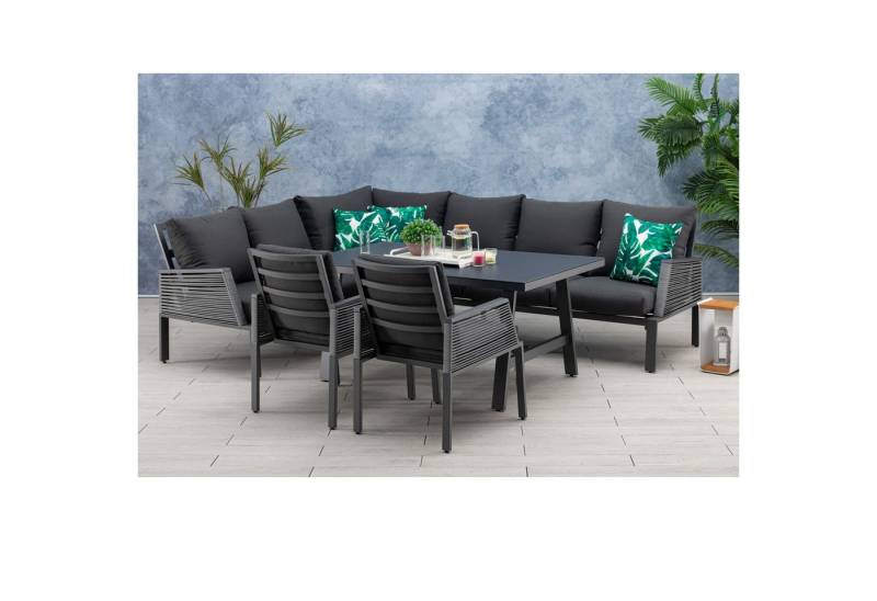MANDALIKA Garden Gartenlounge-Set Alu / Rope Dining Eck Lounge Set Elba inkl. 2x Dining Sessel von MANDALIKA Garden