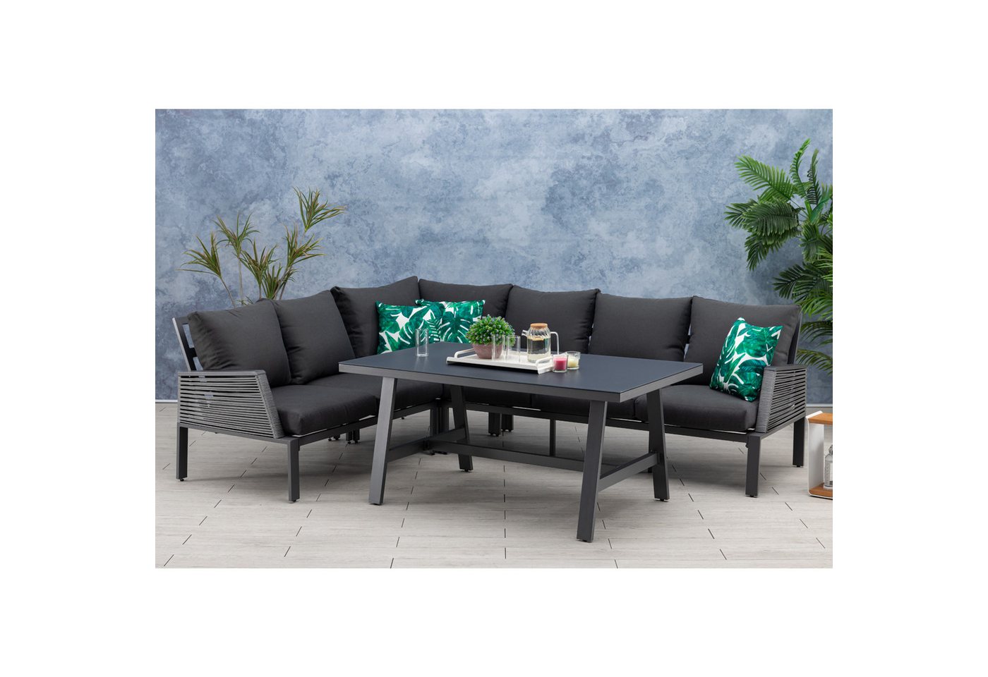 MANDALIKA Garden Gartenlounge-Set Alu / Rope Dining Eck Lounge Set Elba von MANDALIKA Garden