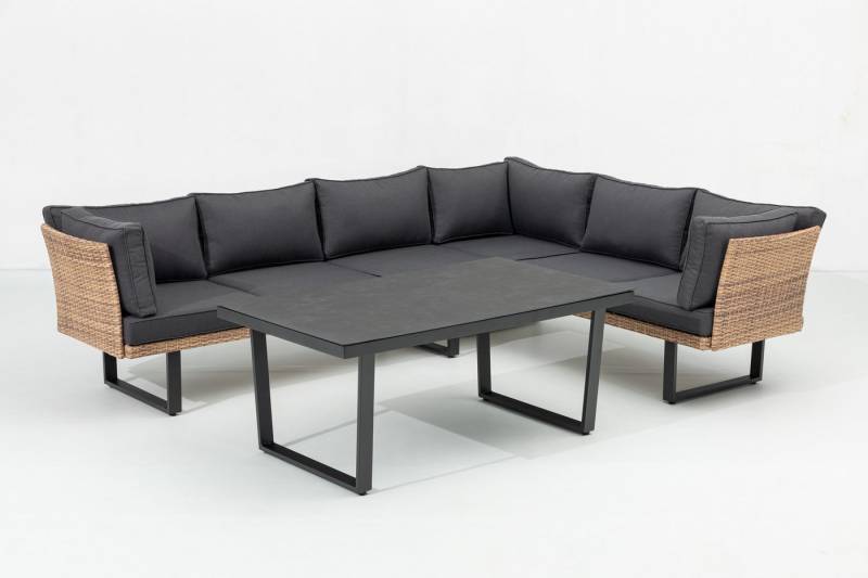 MANDALIKA Garden Gartenlounge-Set XXL Designer Alu / Polyrattan Dining Lounge Set Iguana von MANDALIKA Garden