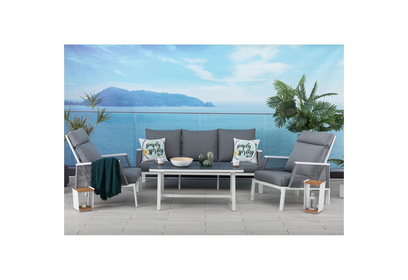 MANDALIKA Garden Loungeset Aluminium / Rope Lounge Set Matera Alum von MANDALIKA Garden