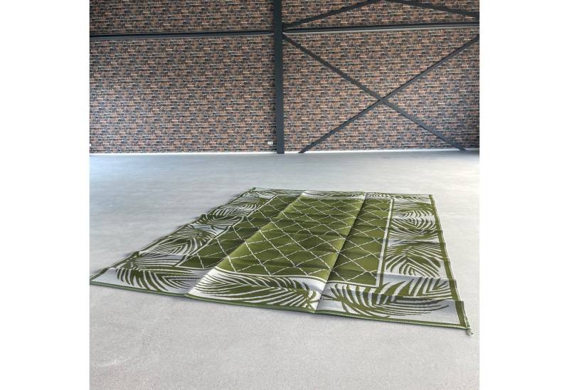 MANDALIKA Garden Outdoorteppich XXL Outdoor Wendeteppich Teppich wetterfest grün Palme 270 x 360 cm von MANDALIKA Garden