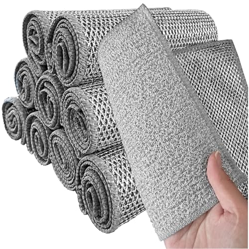 MANFÂ 10Stk Geschirrspüllappen Spüllappen Draht-Geschirrspüllappen,Wire Dishwashing Rags,Stahldraht- waschbar Geschirrtücher,putzlappen Zweilagig aus für Küche-30x30cm MANFÂ 10Stk Geschirrspüllappen Spüllappen Draht-Geschirrspüllappen,Wire Dishwashing Rags,Stahldraht- waschbar Geschirrtücher,putzlappen Zweilagig aus für Küche-30x30cm von MANFÂ