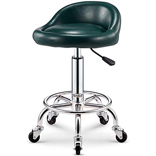MANG Drehhocker Höhenverstellbar Barhocker Drehbar Tresenhocker Mit Rollen Bistrohocker PU-Bezug Küchenhocker, Braun/Rot/Grün/Schwarz von MANG