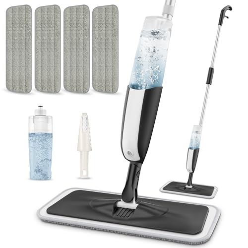 Wischer mit Sprühfunktion Sprühwischer Bodenwischer - MANGOTIME Wischmopp mit Sprühfunktion Spray Mop Nasswischer Bodenwischer mit Wassertank und 4 wischpads für die Reinigung der meisten Bodenarten von MANGOTIME