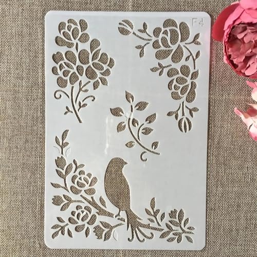 Schablonen für Kartenherstellung, 26 cm, Vogel auf Baum, Schablonen zum Malen auf Holz, Wänden, Möbeln, Leinwand, Stoff, Felsen, Karten, Album, Papier, Sammelalbum, Dekoration Schablonen für Kartenherstellung, 26 cm, Vogel auf Baum, Schablonen zum Malen auf Holz, Wänden, Möbeln, Leinwand, Stoff, Felsen, Karten, Album, Papier, Sammelalbum, Dekoration von MANGOUSONG