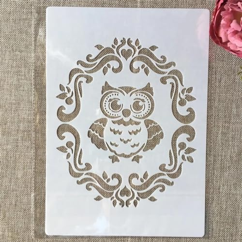 Wiederverwendbare Schablonen, A4, 29 cm, Eule, wiederverwendbare Schablonen zum Malen auf Holz, Leinwand, Boden, Wand, Fliesen, Stoff, Möbel, Kunstprojekte, Muster G Wiederverwendbare Schablonen, A4, 29 cm, Eule, wiederverwendbare Schablonen zum Malen auf Holz, Leinwand, Boden, Wand, Fliesen, Stoff, Möbel, Kunstprojekte, Muster G von MANGOUSONG