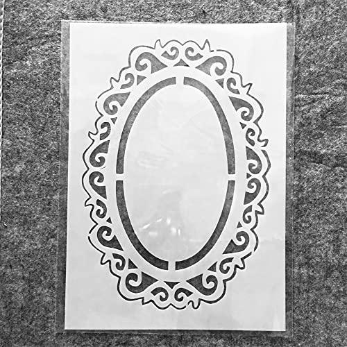 Wiederverwendbare Schablonen zum Malen auf Holz, 29 cm, A4, Spiegel, oval, Zeichnung, Kunstvorlage für Scrapbooking, wiederverwendbare Schablonen, Wanddekoration Wiederverwendbare Schablonen zum Malen auf Holz, 29 cm, A4, Spiegel, oval, Zeichnung, Kunstvorlage für Scrapbooking, wiederverwendbare Schablonen, Wanddekoration von MANGOUSONG