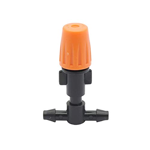 Schnellanschluss Gartenschlauch 1/4 Zoll Orange Garden Irrigation Sprinkler mit T-Stücken Stecker Landwirtschaft Fogger Kühlung for 4/7 mm Gartenschlauch 10 Stück (Color : Black) von MANHONG