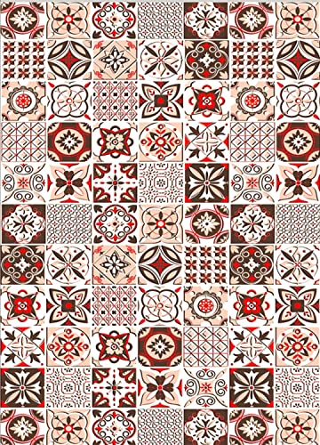 MANI TEXTILE TPS_TREN_PIM_50/120 Teppich, Polyester, Rot, 50 x 120 von MANI TEXTILE