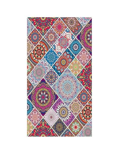 MANI TEXTILE TPS_MULTI_CHA50/120 Teppich, Polyester, mehrfarbig, 50 x 120 von MANI TEXTILE