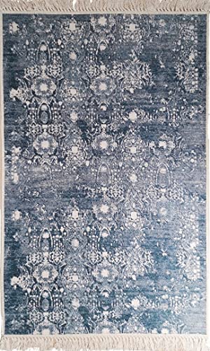 MANI TEXTILE TPS_MEDAILL_BLE120 Teppich, Polyester, Blau, 120 x 180 von MANI TEXTILE