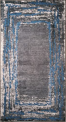 MANI TEXTILE TPS_RING_Noir 80 Teppich, Polyester, Schwarz, 80 x 150 von MANI TEXTILE