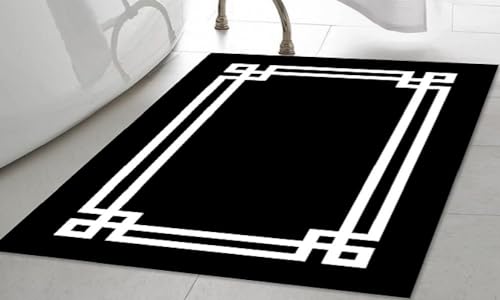 MANI TEXTILE TPS_SDB_NOIR50 Teppich, Polyester, Schwarz, 50 x 80 von MANI TEXTILE