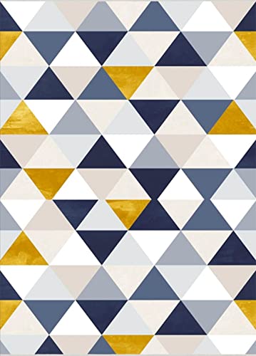 MANI TEXTILE TPS_TREN_TRIAN_120 Teppich, Polyester, Blau, Gelb, X_180_cm von MANI TEXTILE