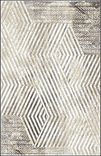 MANI TEXTILE - Borrow Teppich Silber Maße: 200 x 300 cm von MANI TEXTILE
