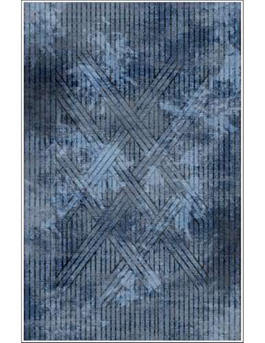 MANI TEXTILE - Teppich Fisun, Blau, Maße – 200 x 300 cm von MANI TEXTILE