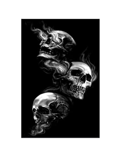 MANI TEXTILE - Teppich Totenkopf schwarz Maße – 80 x 150 cm von MANI TEXTILE