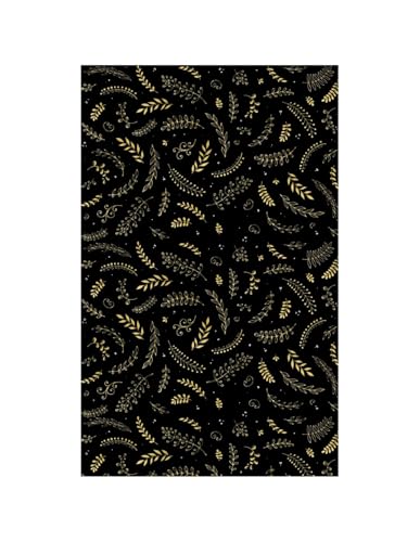 Mani Textile Weihnachtsteppich, Schwarz/Gold von MANI TEXTILE