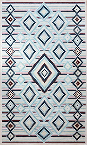 Mani TEXTILE TPS_BERB_LOSBLE120 Teppich, Polyester, Blau, 120 x 180 von MANI TEXTILE