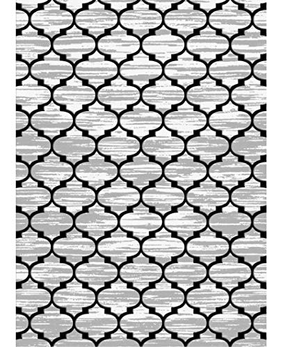 Mani TEXTILE TPS_BLWH_TRGRIS_120 Teppich, Polyester, Kleeblatt grau, x_180_cm von MANI TEXTILE