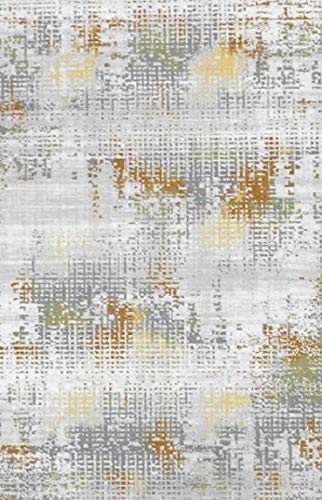Mani TEXTILE TPS_MOSAIC_80 Teppich, Polyester, Grau Grün Orange, x_150_cm von MANI TEXTILE