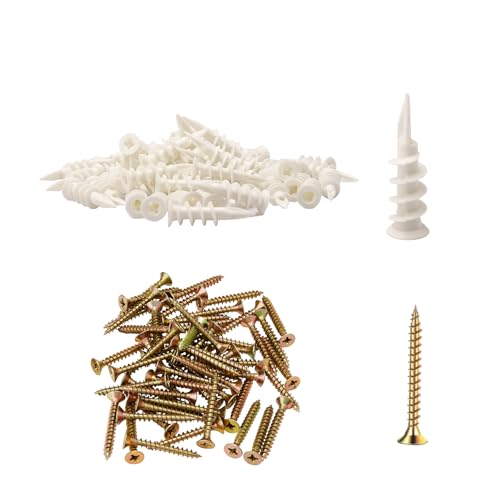 MANICAF Dämmstoffdübel, 40 Stück Dübel für Dämmung, 14 mm x 45mm Dübel Set, Dämmungsdübel Styropordübel, Selbstbohrender Hartschaumdübel (20 Stück Fassadendübel, 20 Stück Schrauben) von MANICAF