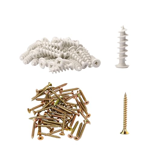 MANICAF Dämmstoffdübel, 40 Stück Dübel für Dämmung, 15 mm x 45mm Dübel Set, Dämmungsdübel Styropordübel, Selbstbohrender Hartschaumdübel (20 Stück Fassadendübel, 20 Stück Schrauben) von MANICAF