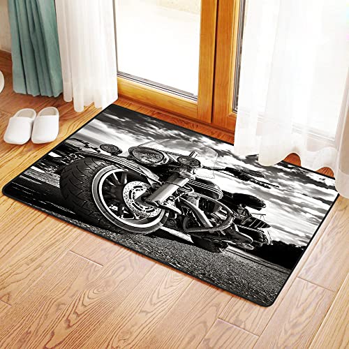 MANJIMAA Badteppich Badteppichmatte für Badezimmer,Buntes Harley Freedom Motorrad unter Himmel Vintage-Effekt hinzugefügt für Create Atmosphere Motorcycle,Dekormatte Bodenteppich Teppiche Bodenmatte von MANJIMAA