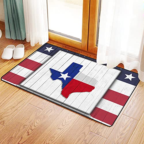 MANJIMAA Badteppich Badteppichmatte für Badezimmer,Texas-Sterne-Karte mit Texas State Flag auf Holz,Dekormatte Bodenteppich Teppiche Bodenmatte von MANJIMAA